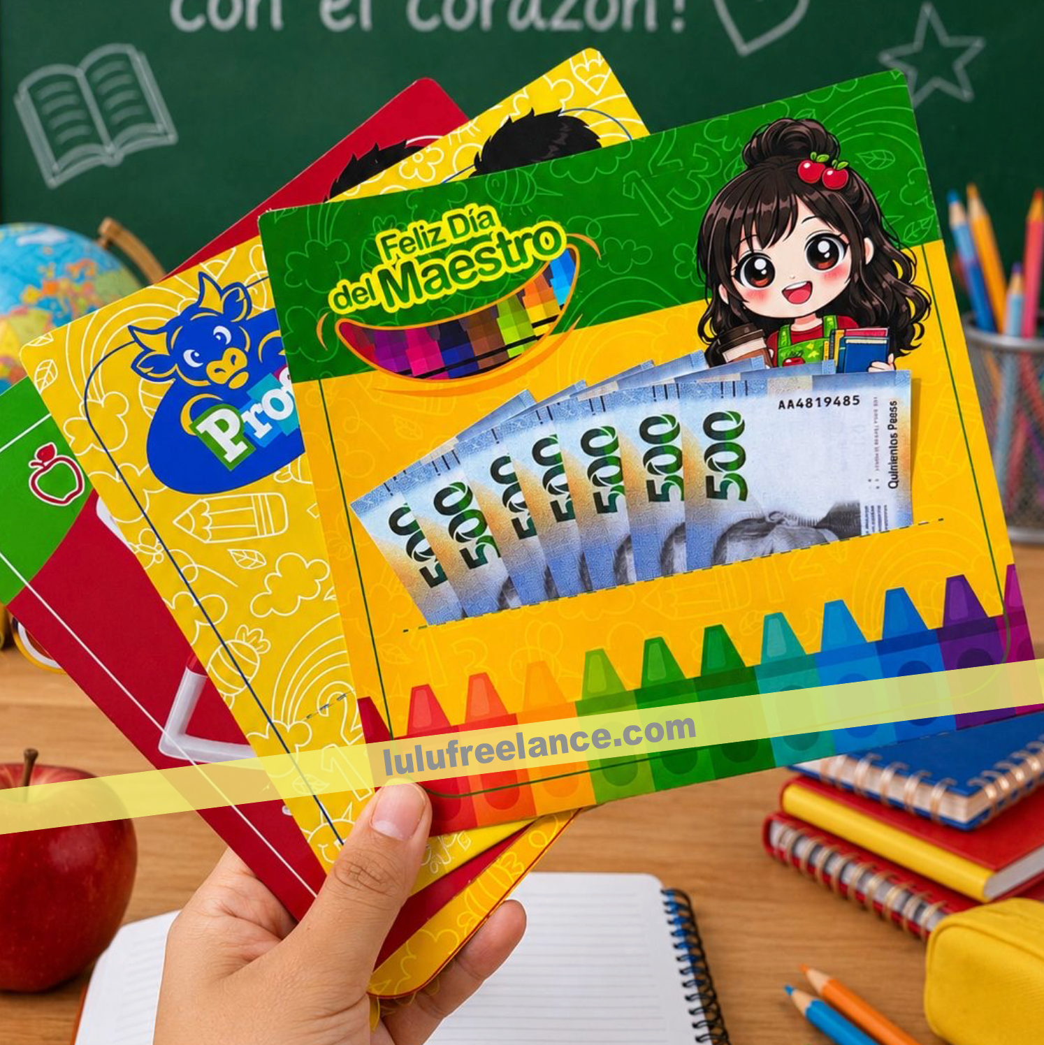 Holders para dinero Día del Maestro