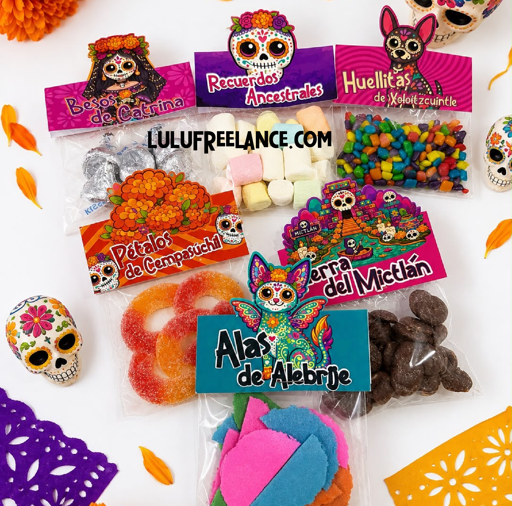 Etiquetas Día de Muertos