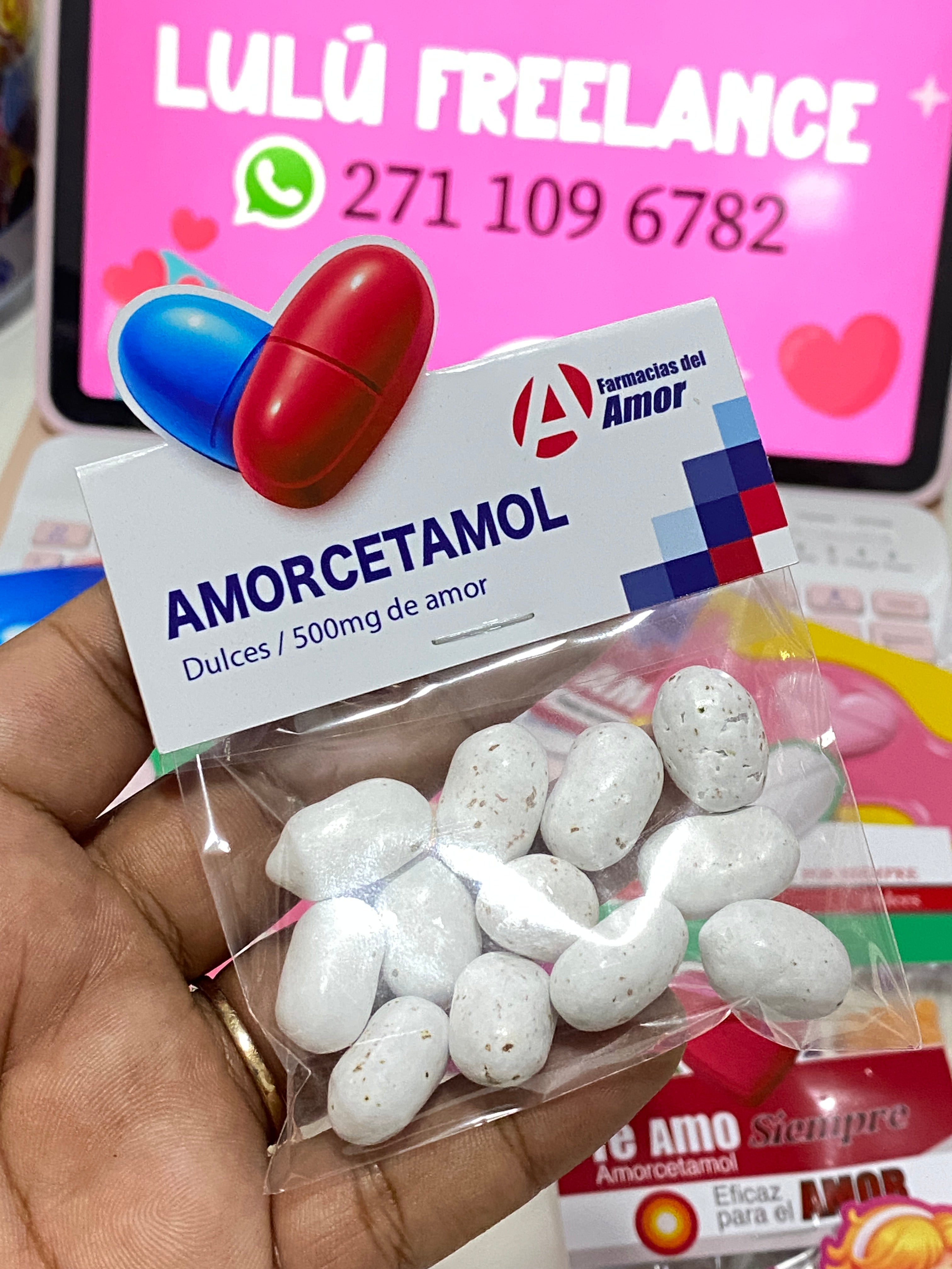 Etiquetas para dulces Farmacia del Amor y la Amistad
