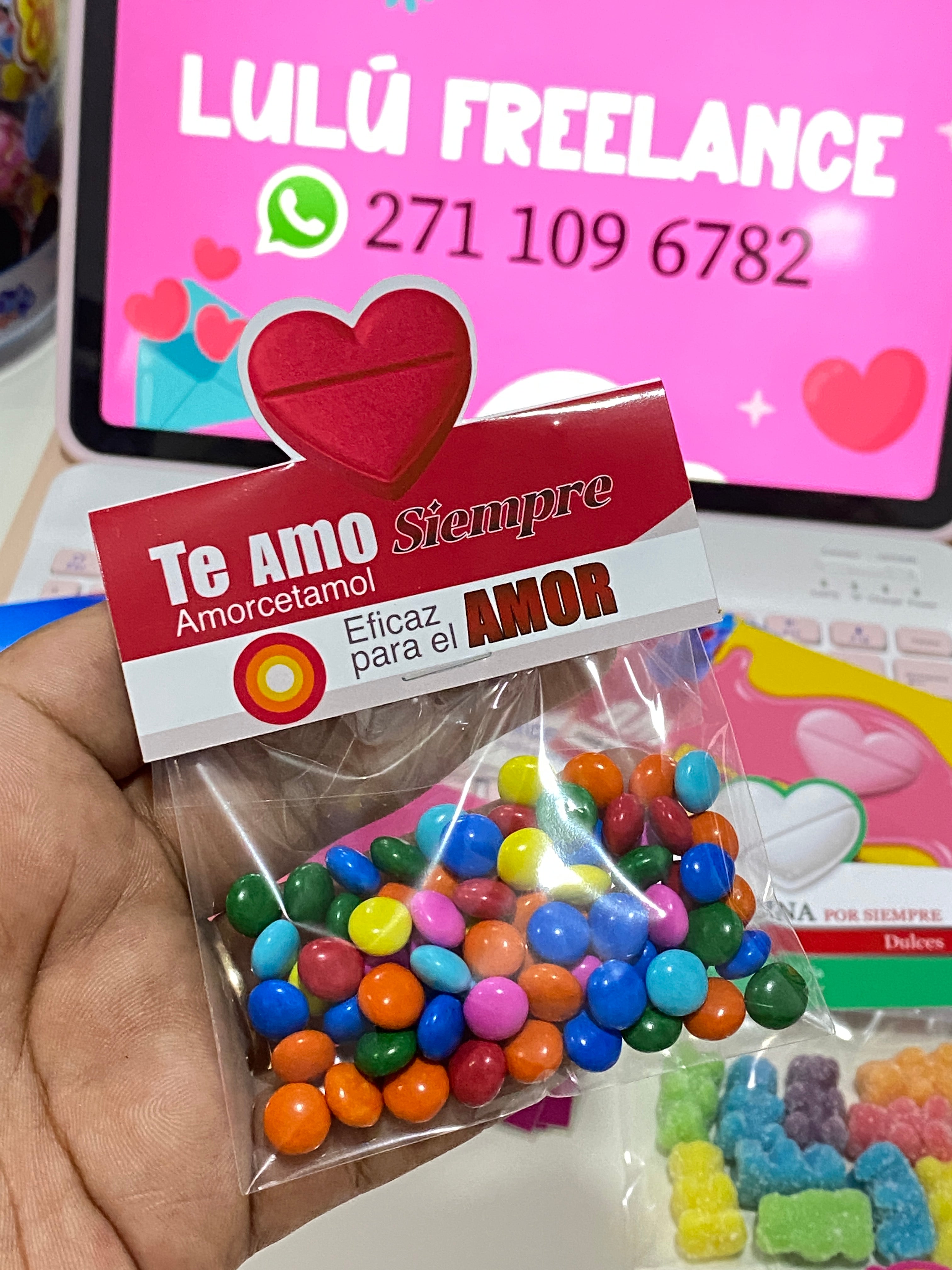 Etiquetas para dulces Farmacia del Amor y la Amistad