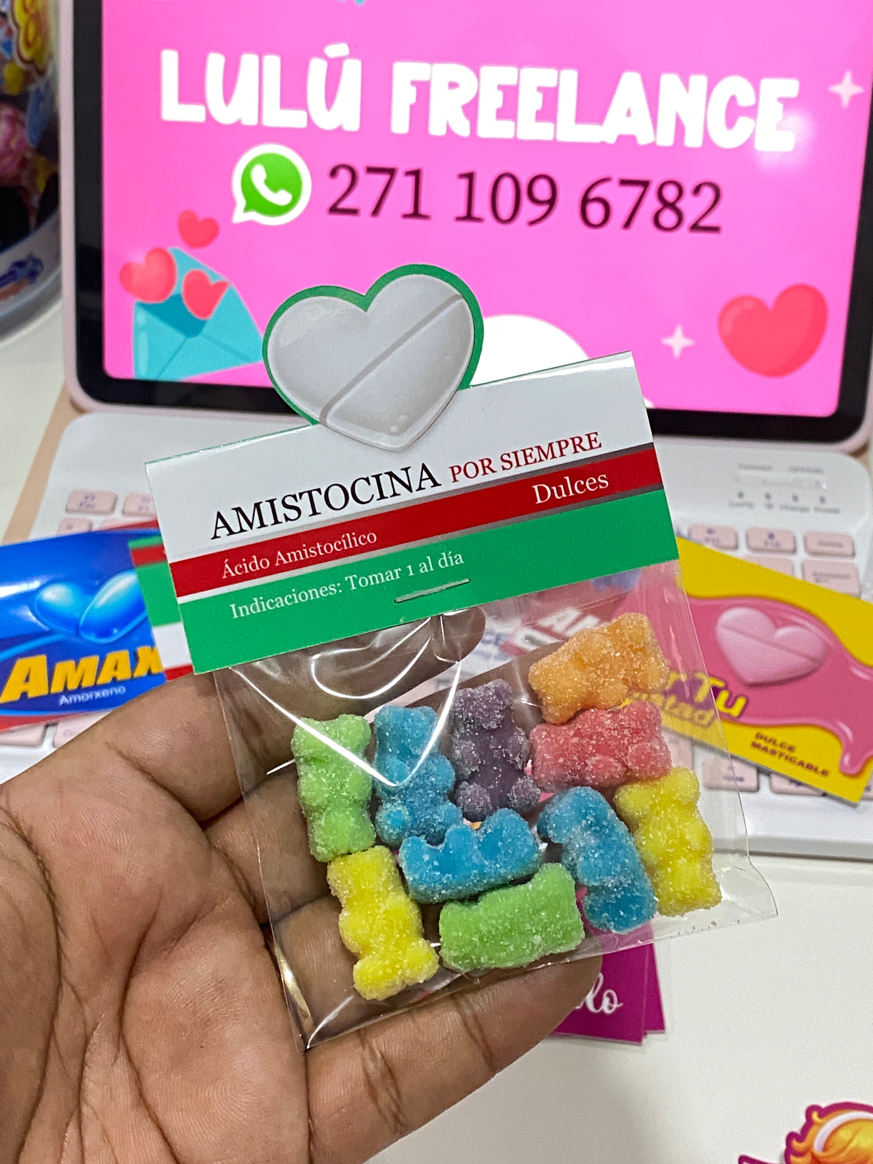 Etiquetas para dulces Farmacia del Amor y la Amistad