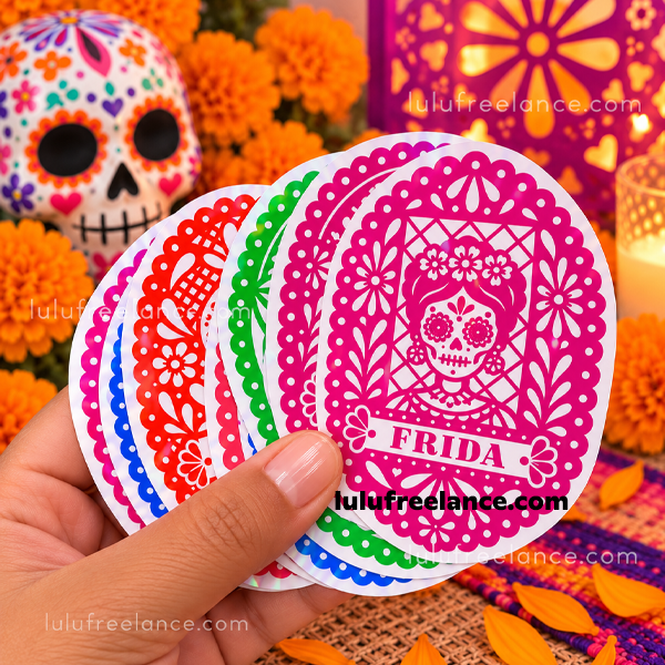 Etiquetas mini papel picado 2026