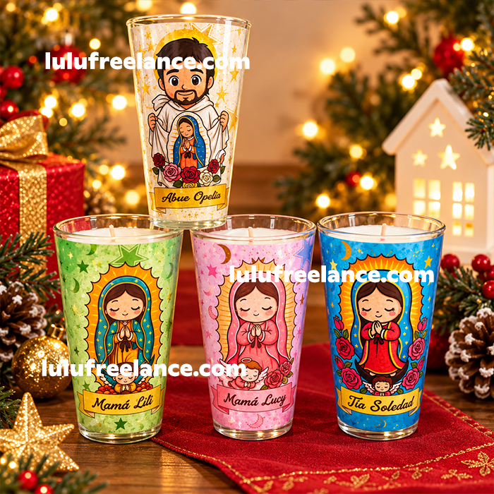 Veladoras Virgencita y Juan Diego